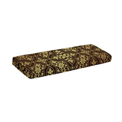 Gold And Brown Thai Pattern Print Piano Keyboard Cover
