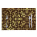 Gold And Brown Thai Pattern Print Placemat