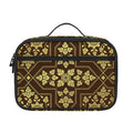 Gold And Brown Thai Pattern Print Portable Lunch Bag