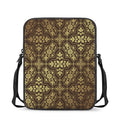 Gold And Brown Thai Pattern Print Rectangular Crossbody Bag