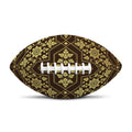 Gold And Brown Thai Pattern Print Rugby Ball
