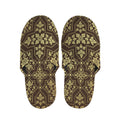 Gold And Brown Thai Pattern Print Slippers
