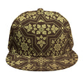 Gold And Brown Thai Pattern Print Snapback Cap