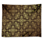 Gold And Brown Thai Pattern Print Tapestry