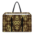 Gold And Brown Thai Pattern Print Utility Tote Bag
