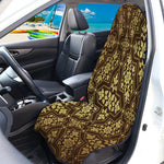 Gold And Brown Thai Pattern Print Waterproof Car Seat Cover