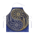 Gold And Grey Yin Yang Flower Print Adjustable Apron