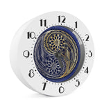 Gold And Grey Yin Yang Flower Print Alarm Clock