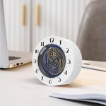Gold And Grey Yin Yang Flower Print Alarm Clock