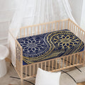 Gold And Grey Yin Yang Flower Print Baby Crib Sheet