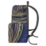 Gold And Grey Yin Yang Flower Print Backpack