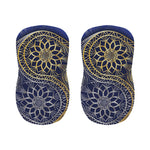 Gold And Grey Yin Yang Flower Print Bar Stool Covers