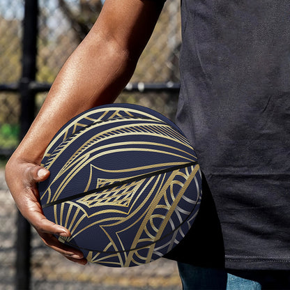 Gold And Grey Yin Yang Flower Print Basketball