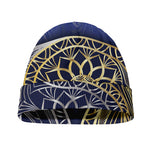 Gold And Grey Yin Yang Flower Print Beanie