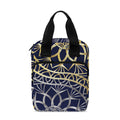 Gold And Grey Yin Yang Flower Print Bible Tote Bag