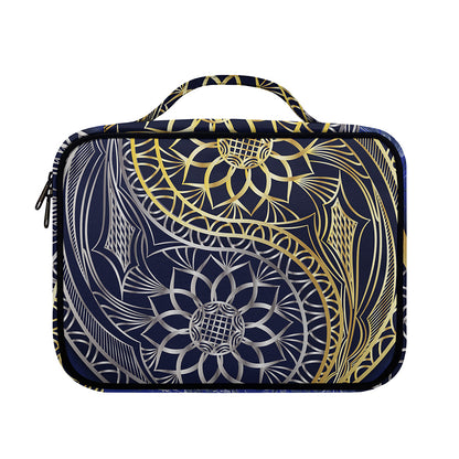 Gold And Grey Yin Yang Flower Print Briefcase Bible Bag