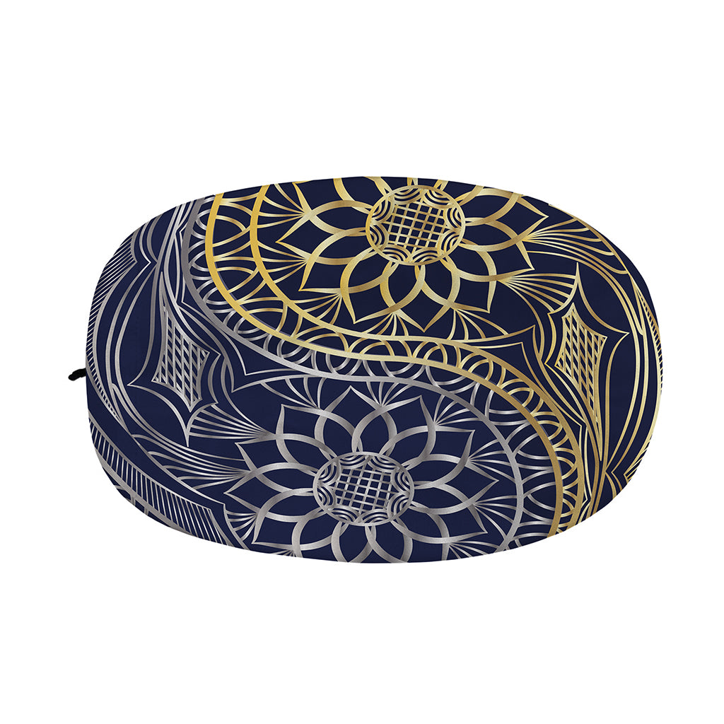 Gold And Grey Yin Yang Flower Print Car Side Mirror Covers
