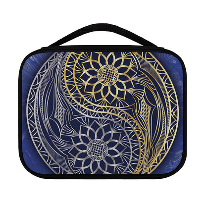 Gold And Grey Yin Yang Flower Print Classic Bible Case