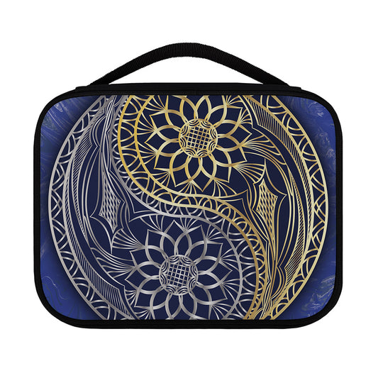 Gold And Grey Yin Yang Flower Print Classic Bible Case