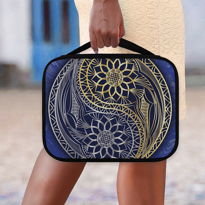 Gold And Grey Yin Yang Flower Print Classic Bible Case