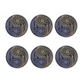 Gold And Grey Yin Yang Flower Print Coaster Set