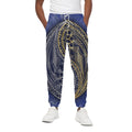Gold And Grey Yin Yang Flower Print Cotton Sweatpants
