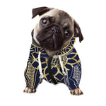 Gold And Grey Yin Yang Flower Print Dog Zip Up Hoodie