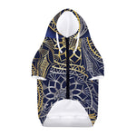 Gold And Grey Yin Yang Flower Print Dog Zip Up Hoodie