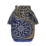 Gold And Grey Yin Yang Flower Print Dog Zip Up Hoodie