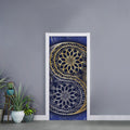 Gold And Grey Yin Yang Flower Print Door Sticker