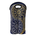 Gold And Grey Yin Yang Flower Print Double Neoprene Wine Tote
