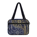 Gold And Grey Yin Yang Flower Print Double Strap Bible Bag