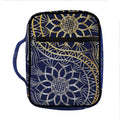 Gold And Grey Yin Yang Flower Print Front Pocket Bible Bag