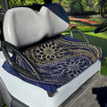 Gold And Grey Yin Yang Flower Print Golf Cart Seat Cover