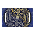 Gold And Grey Yin Yang Flower Print Golf Cart Seat Cover