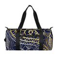 Gold And Grey Yin Yang Flower Print Gym Bag