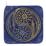 Gold And Grey Yin Yang Flower Print Hand Towel