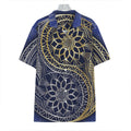 Gold And Grey Yin Yang Flower Print Hawaiian Shirt