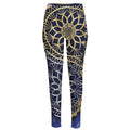 Gold And Grey Yin Yang Flower Print High-Waisted Pocket Leggings
