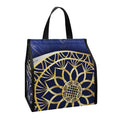 Gold And Grey Yin Yang Flower Print Insulated Lunch Tote