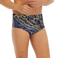 Gold And Grey Yin Yang Flower Print Men's Briefs