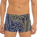 Gold And Grey Yin Yang Flower Print Men's Short Boxer Briefs