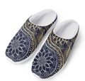 Gold And Grey Yin Yang Flower Print Mesh Casual Shoes