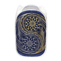 Gold And Grey Yin Yang Flower Print Mesh Laundry Hamper