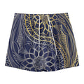 Gold And Grey Yin Yang Flower Print Mesh Shorts