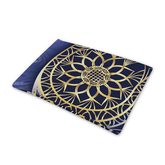 Gold And Grey Yin Yang Flower Print Pet Cooling Mat Cover