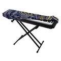 Gold And Grey Yin Yang Flower Print Piano Keyboard Cover