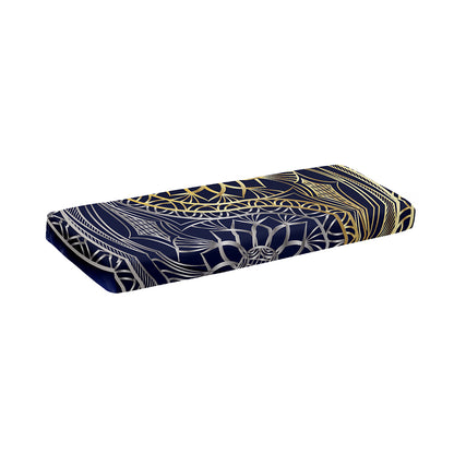 Gold And Grey Yin Yang Flower Print Piano Keyboard Cover