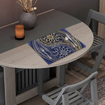 Gold And Grey Yin Yang Flower Print Placemat