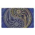 Gold And Grey Yin Yang Flower Print Polyester Doormat